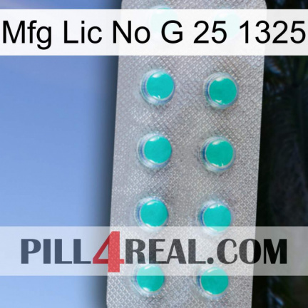 Mfg Lic No G 25 1325 28
